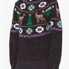 샤넬 캐시미어 풀오버 브라운 멀티컬러