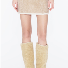 샤넬 울 숏스커트 베이지 화이트