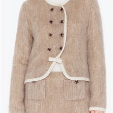 샤넬 모헤어 울 자켓 베이지 화이트