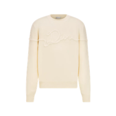 디올 Dior 리본 스웨터 화이트 울 저지