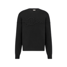 디올 Dior 리본 스웨터 블랙 울 저지