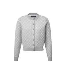 루이비통 모노그램 브러시드 니트 가디건 그리 시네