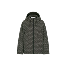 디올 방수 후드 재킷 그레이 Dior Oblique 모티브 테크니컬 자카드 태피터