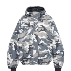 발렌시아가 카모플라주 프린트 스키 자켓 그레이