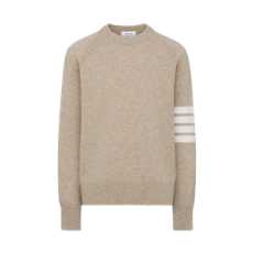 톰브라운 셰틀랜드 울 사선 릴렉스드 핏 풀오버 카키