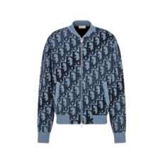 디올 Dior Oblique 블루종 재킷 블루 울 니트