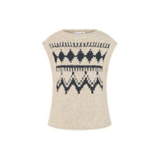 디올 DiorAlps 스웨터 베스트 베이지 & 블랙 알파카 울 코튼 니트