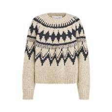 디올 DiorAlps 스웨터 베이지 & 블랙 알파카 울 코튼 니트