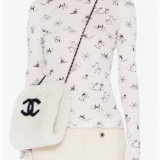 샤넬 믹스트 파이버 롱 슬리브 탑 에크루 블랙