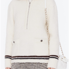 샤넬 캐시미어 풀오버 화이트 브라운