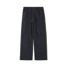 발렌시아가 남성 스트라이프 배기 팬츠 워시드 블랙/그레이