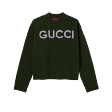 구찌 인타르시아 울 탑 스웨터 그린