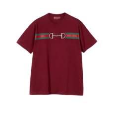 구찌 자수 코튼 저지 티셔츠 앙코라 레드