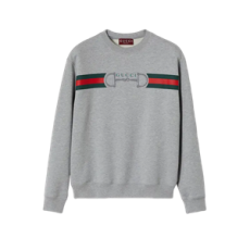 구찌 프린트 디테일 코튼 저지 스웨트셔츠