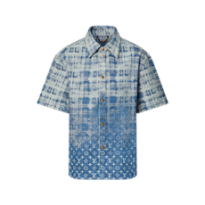 루이비통 데님 쇼트 슬리브드 셔츠