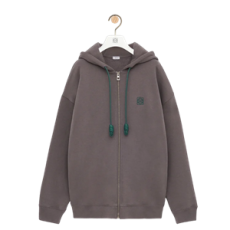 로에베 코튼 집업 후디 그레이