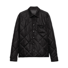 프라다 패딩 캐시미어 셔츠 블랙