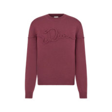 디올  Dior 리본 스웨터 버건디 울 저지
