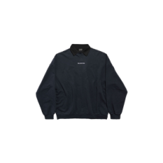 발렌시아가 남성 발렌시아가 백 셔츠 칼라 크루넥 페이디드 블랙