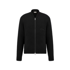 디올 Dior 리본 블루종 재킷 블랙 울 저지