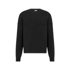 디올 Dior 리본 스웨터 블랙 울 저지