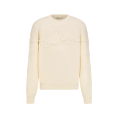 디올 Dior 리본 스웨터 화이트 울 저지