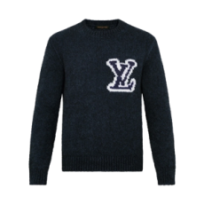 루이비통 LV 인타르시아 크루넥 니트 네이비