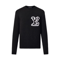 루이비통 울 블렌드 크루넥 블랙 화이트