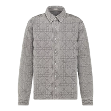 디올 까나쥬 오버셔츠 그레이 코튼 트윌