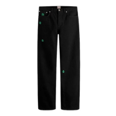 디올 Dior Clover 자수 롱 레귤러 진 블랙 코튼 트윌