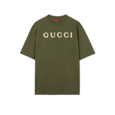 구찌 자수 코튼 저지 티셔츠