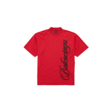 발렌시아가 커시브 미디엄 핏 티셔츠 에 대한 남성 에 레드/블랙