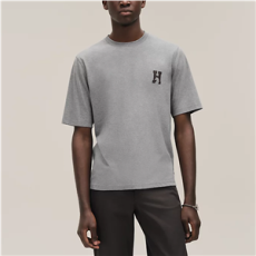 에르메스 H'Cheval 가죽 디테일 티셔츠