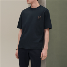 에르메스 H'Cheval 가죽 디테일 티셔츠