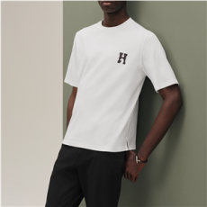 에르메스 H'Cheval 가죽 디테일 티셔츠