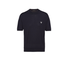 프라다 슈퍼파인 울 크루넥 스웨터 네이비