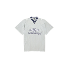 발렌시아가 3b 풋볼 오버사이즈 V넥 티셔츠 에 대한 남성 에 그레이/화이트