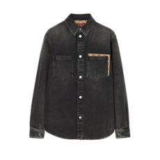 구찌 워시드 코튼 데님 셔츠