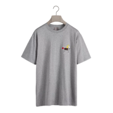 디올 말 자수 티셔츠, 캐주얼 핏 그레이 코튼 저지