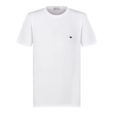 디올 꿀벌 자수 티셔츠 화이트 코튼 저지