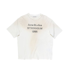 아크네 스튜디오 로고 티셔츠 - 릴랙스핏 더스티 화이트
