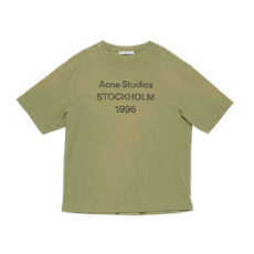 아크네 스튜디오 로고 티셔츠 - 릴랙스핏 올리브 그린