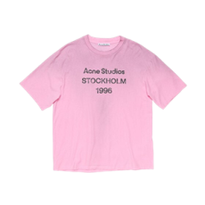 아크네 스튜디오 로고 티셔츠 - 릴랙스핏 솜사탕 핑크