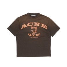 아크네 스튜디오 로고 티셔츠 다크 브라운