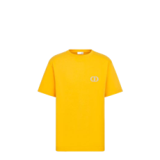 디올 디올 남자 CD 아이콘 릴렉스 핏 티셔츠 옐로우