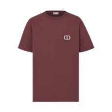 디올 디올 코튼 저지 CD 아이콘 티셔츠 릴렉스드 핏 버건디