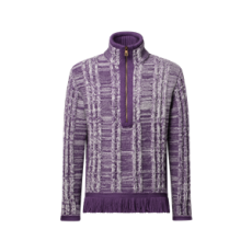 루이비통 스트라이프드 자카드 하프-지퍼 스웨터