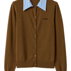 미우미우 셔츠 칼라 캐시미어 가디건