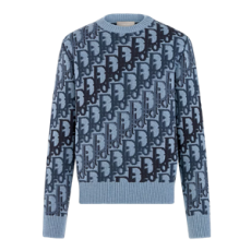 디올 Dior Oblique 스웨터 블루 울 자카드