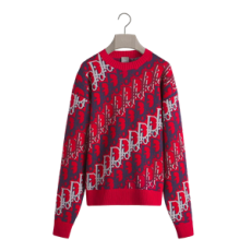 디올 디올 오블리크 스웨터 레드 울 자카드